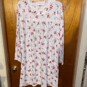 Laura Ashley White and Red Floral Nightgown